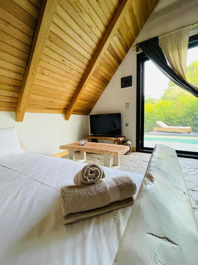 Unique Wooden Villa With Pool Olympiada Eksteriør billede